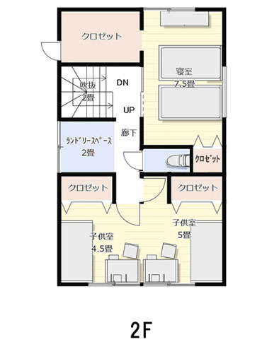 カナエルハウス 高山市下岡本町モデルハウス 2階間取り